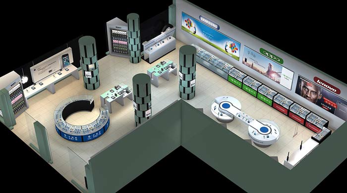 2016年最新、最熱手機(jī)店手機(jī)展示柜裝修設(shè)計(jì)案例效果圖