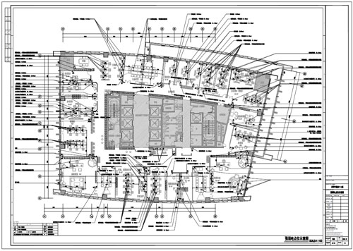 某寫字樓四十七層室內(nèi)裝飾施工圖施工圖強弱電點位示意圖