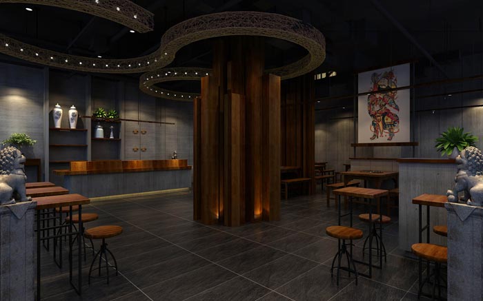 返璞歸真、回歸自然的健康飲食餐廳大廳設(shè)計(jì)案例效果圖