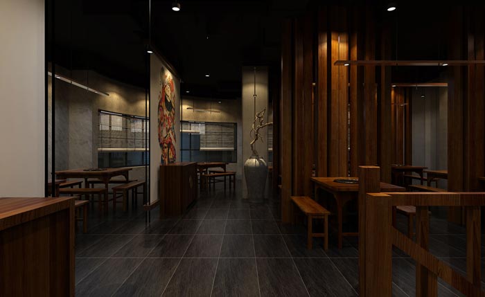返璞歸真、回歸自然的健康飲食餐廳二樓設(shè)計(jì)案例效果圖