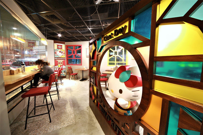 hello kitty主題餐廳進門區(qū)裝修設計效果圖